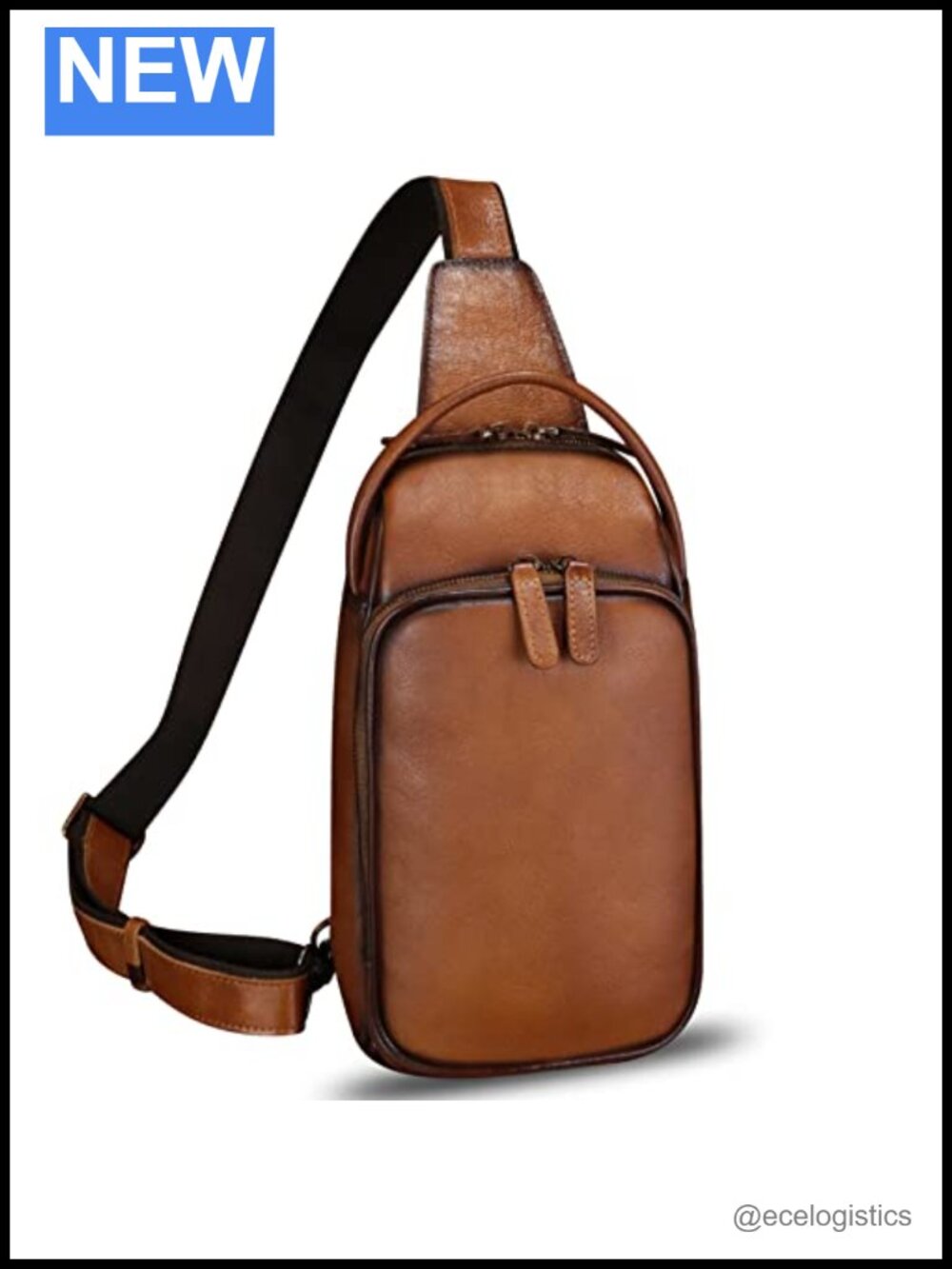 Genuine Leather Sling Bag Retro Crossbody Backpack Handmade Chest Shoulder